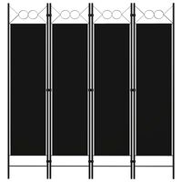 vidaXL 4-Panel Room Divider Black 160x180 cm