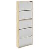 vidaXL Shoe Cabinet 5-Layer Mirror Oak 63x17x169.5 cm