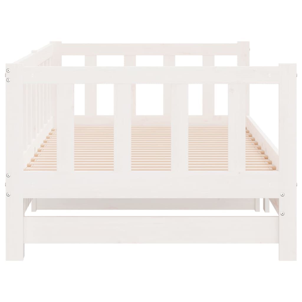 vidaXL Pull-out Day Bed without Mattress White 2x(90x200)cm