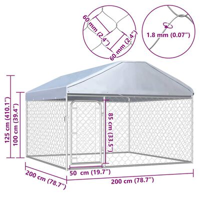 vidaXL Outdoor Dog Kennel with Roof 200x200x135 cm,  vidaXL Outdoor Dog Kennel with Roof 200x200x135 cm