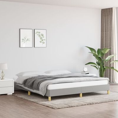 vidaXL Bed Frame without Mattress Light Grey 183x203 cm King Fabric