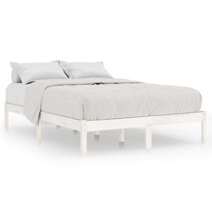 vidaXL Bed Frame without Mattress White Solid Wood King Size
