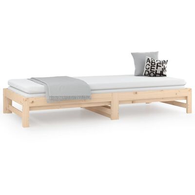 vidaXL Pull-out Day Bed without Mattress 2x(90x200) cm Solid Wood Pine, natural vidaXL Pull-out Day Bed without Mattress 2x(90x200) cm Solid Wood Pine