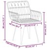 vidaXL Garden Chairs 2 pcs with Armrest Black 56x64x80 cm PE Rattan
