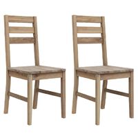 vidaXL Dining Chairs 2 pcs Solid Acacia Wood,  vidaXL Dining Chairs 2 pcs Solid Acacia Wood