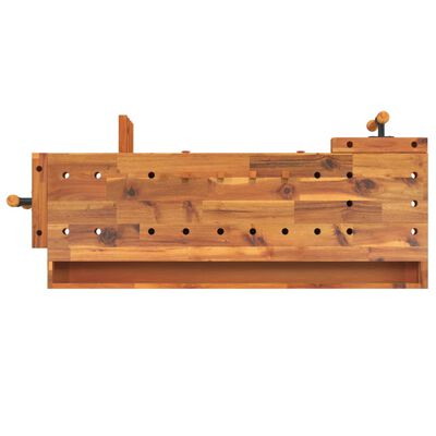 vidaXL Workbench with Drawers and Vices 124x52x83 cm Solid Wood Acacia,  vidaXL Workbench with Drawers and Vices 124x52x83 cm Solid Wood Acacia