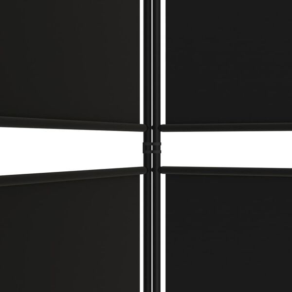 vidaXL 4-Panel Room Divider Black 200x200 cm Fabric