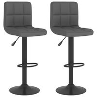 vidaXL Bar Stools 2 pcs Dark Grey Fabric, dark grey vidaXL Bar Stools 2 pcs Dark Grey Fabric