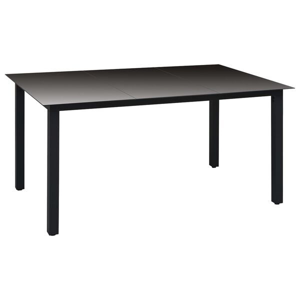 vidaXL 7 Piece Garden Dining Set Black