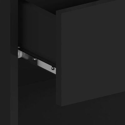 vidaXL Wall-mounted Bedside Cabinet Black, black vidaXL Wall-mounted Bedside Cabinet Black
