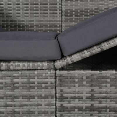 vidaXL Garden Bed with Canopy Grey 205x62 cm Poly Rattan, grey vidaXL Garden Bed with Canopy Grey 205x62 cm Poly Rattan
