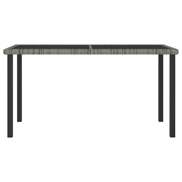 vidaXL 7 Piece Garden Dining Set Poly Rattan Grey
