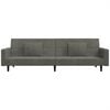 vidaXL 2-Seater Sofa Bed with Two Pillows Dark Grey Velvet