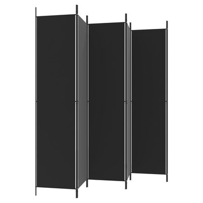 vidaXL 6-Panel Room Divider Black 300x220 cm Fabric