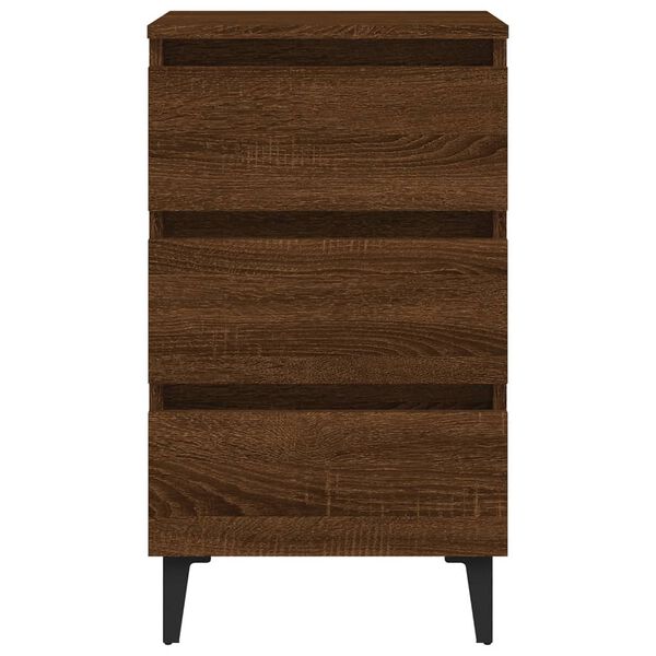 vidaXL Bed Cabinets with Metal Legs 2 pcs Brown Oak 40x35x69 cm