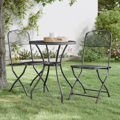 vidaXL 3 Piece Garden Dining Set Expanded Metal Mesh Anthracite,  vidaXL 3 Piece Garden Dining Set Expanded Metal Mesh Anthracite