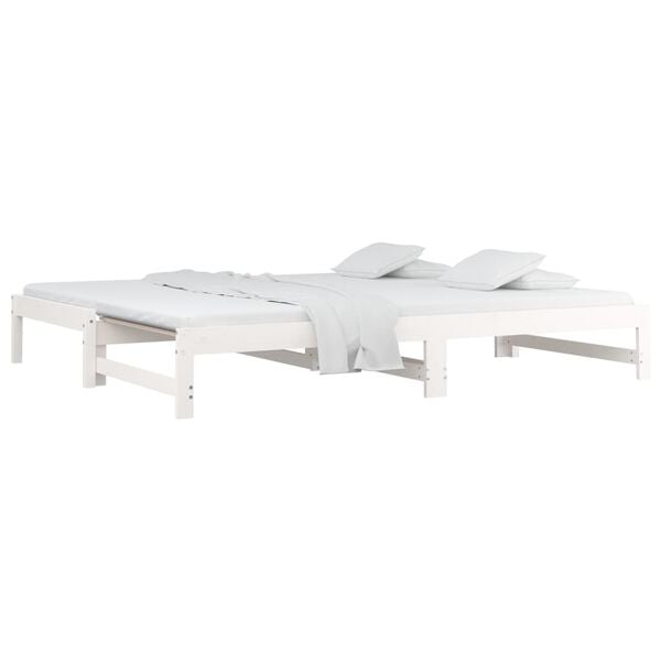 vidaXL Pull-out Day Bed without Mattress White 2x(90x200) cm
