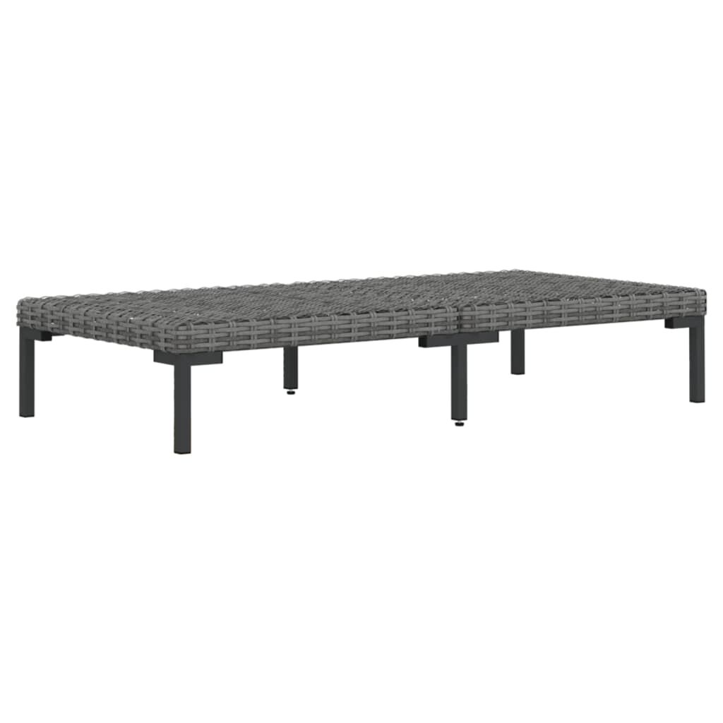vidaXL 6 Piece Garden Lounge Set with Cushions Poly Rattan Dark Grey