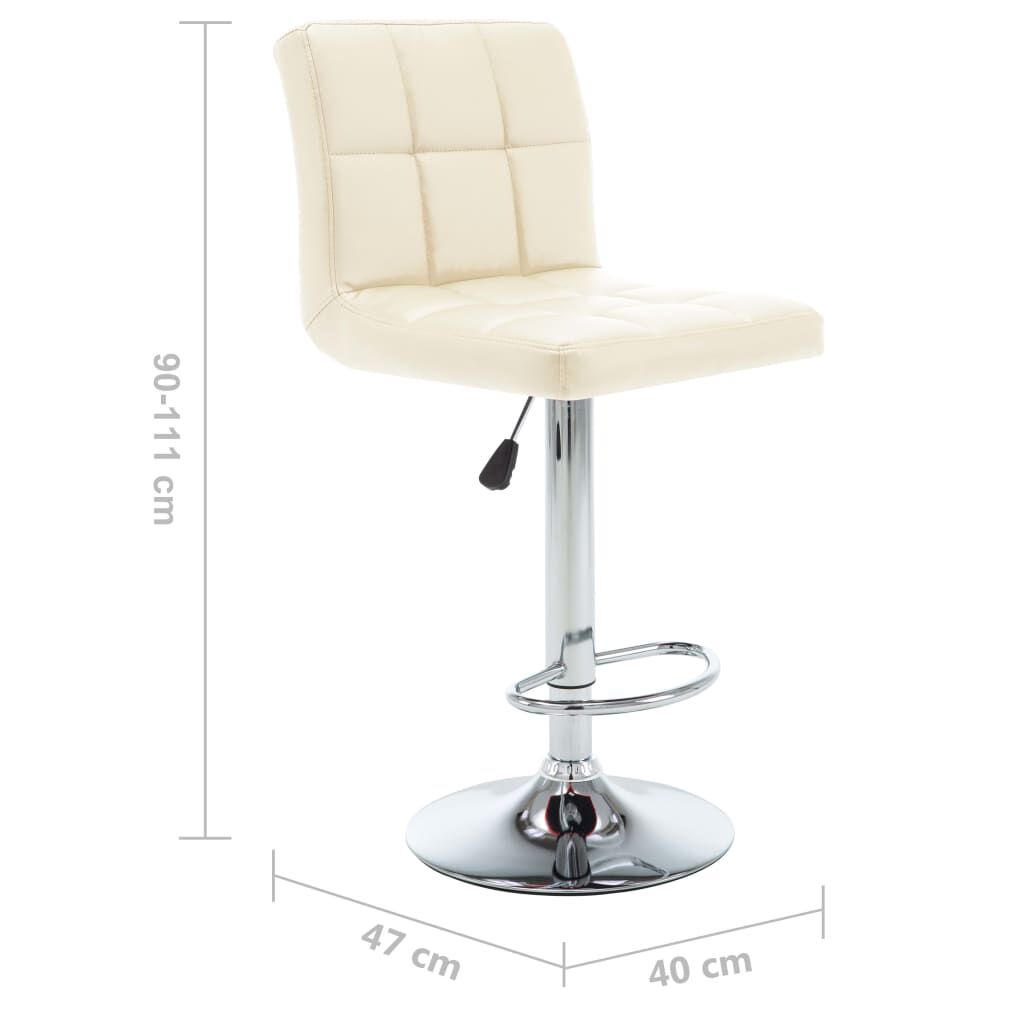 vidaXL Bar Stools 2 pcs Cream Faux Leather