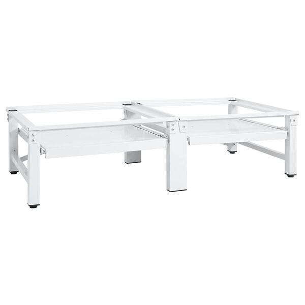 vidaXL Washing and Drying Machine Pedestal with Pull-out Shelves White