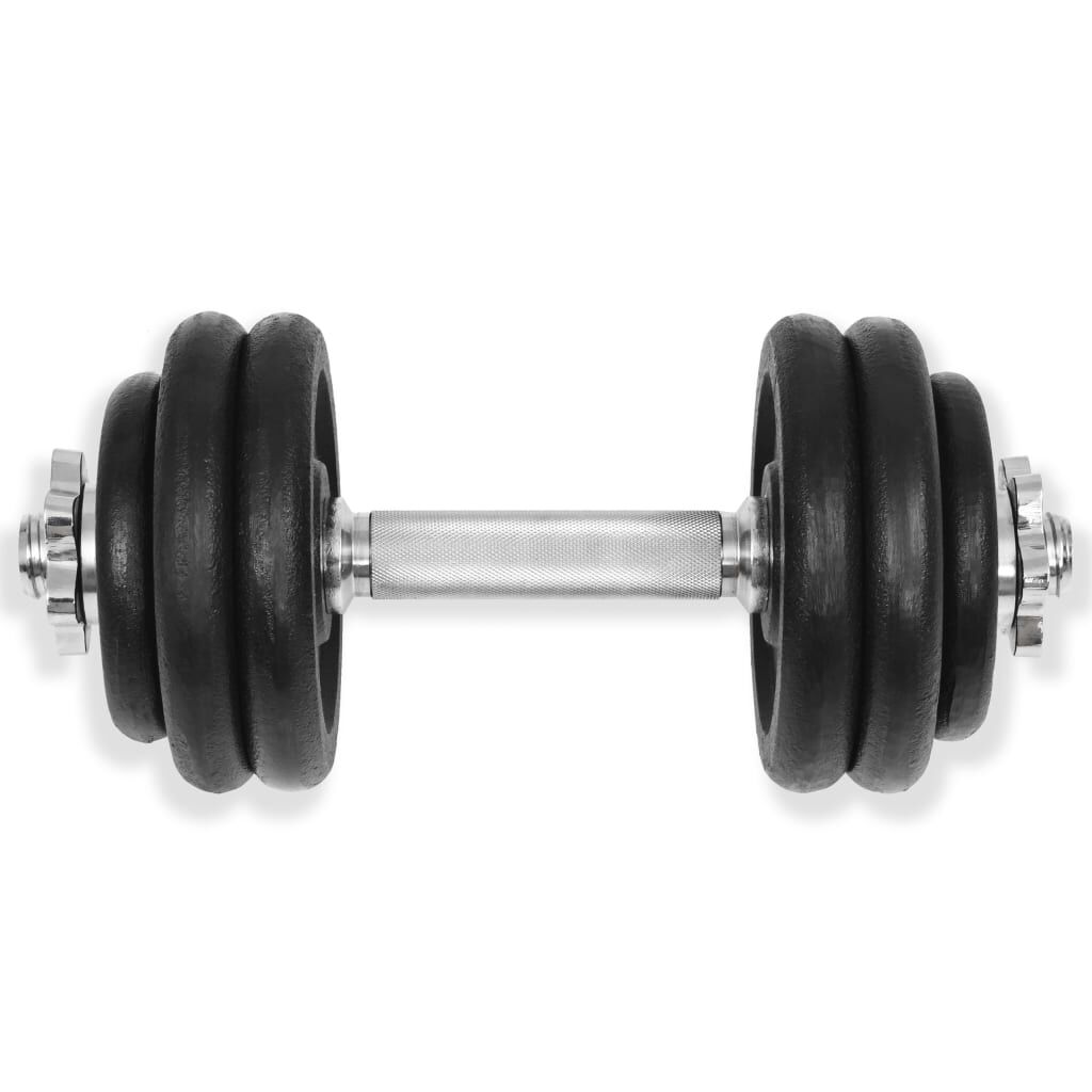 vidaXL 18 Piece Dumbbell Set 30 kg Cast Iron