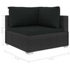 vidaXL 9 Piece Garden Lounge Set with Cushions Poly Rattan Black
