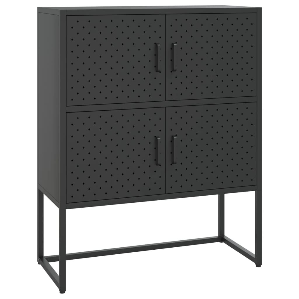 vidaXL Highboard Black 80x35x100 cm Steel