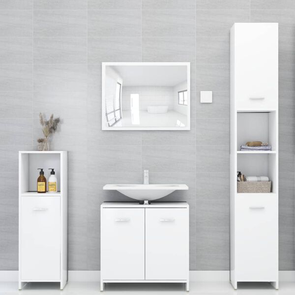 vidaXL Bathroom Cabinet White 30x30x95 cm Engineered Wood