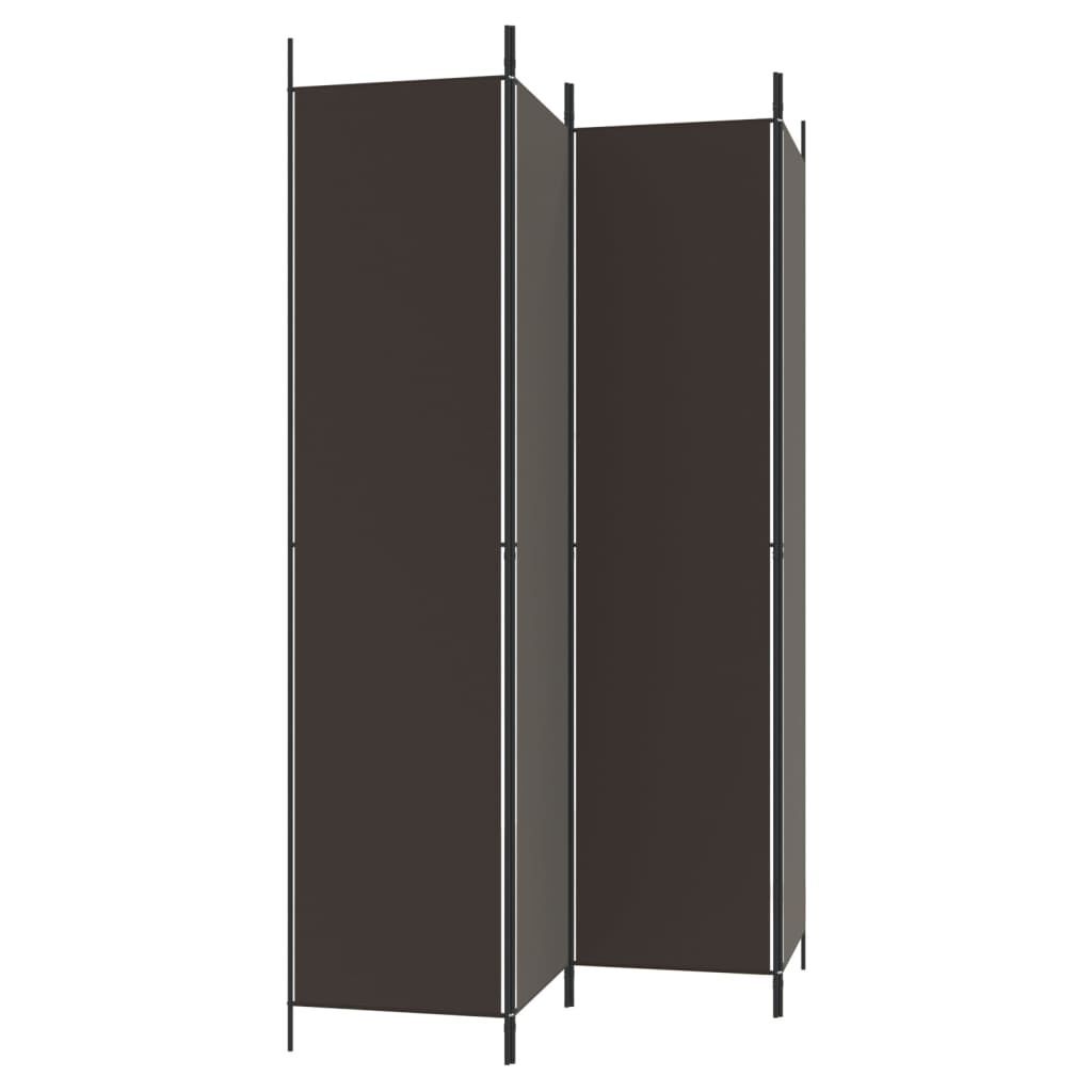 vidaXL 4-Panel Room Divider Brown 200x220 cm Fabric