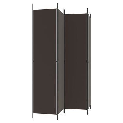 vidaXL 4-Panel Room Divider Brown 200x220 cm Fabric, brown vidaXL 4-Panel Room Divider Brown 200x220 cm Fabric
