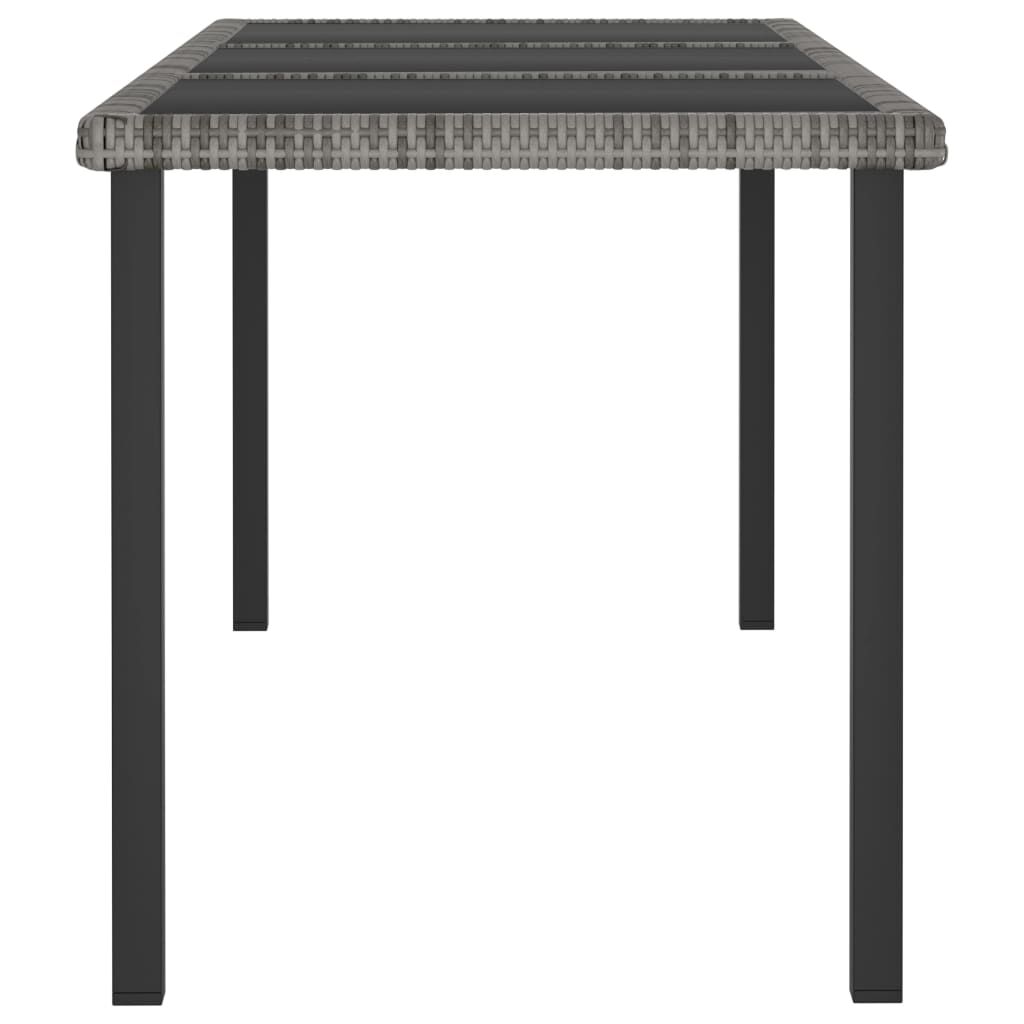 vidaXL 7 Piece Garden Dining Set Poly Rattan Grey