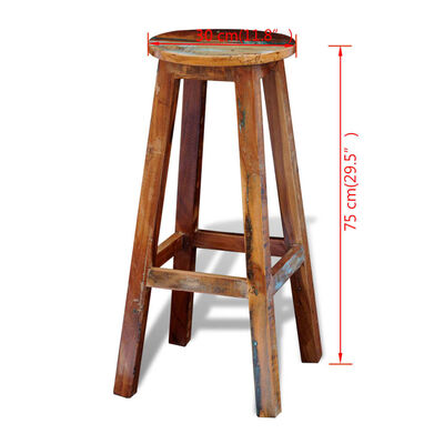 vidaXL Bar Stool Solid Reclaimed Wood,  vidaXL Bar Stool Solid Reclaimed Wood