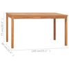 vidaXL 7 Piece Garden Dining Set 140x80 cm Solid Teak Wood