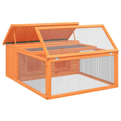vidaXL Rabbit Hutch Brown 117.5x97x47.5 cm Solid Wood Pine, brown vidaXL Rabbit Hutch Brown 117.5x97x47.5 cm Solid Wood Pine