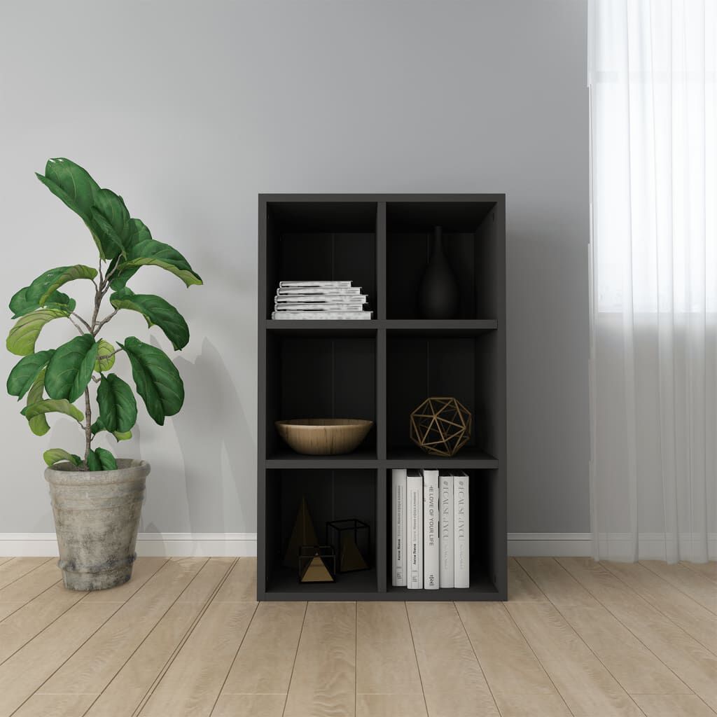 vidaXL Book Cabinet/Sideboard Black 66x30x98 cm Engineered Wood