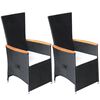 vidaXL 7 Piece Garden Dining Set Poly Rattan Black