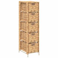 vidaXL Storage Unit with 5 Baskets 25.5x37x100 cm Water Hyacinth,  vidaXL Storage Unit with 5 Baskets 25.5x37x100 cm Water Hyacinth