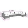 vidaXL 7 Piece Garden Lounge Set with Cushions Poly Rattan Grey
