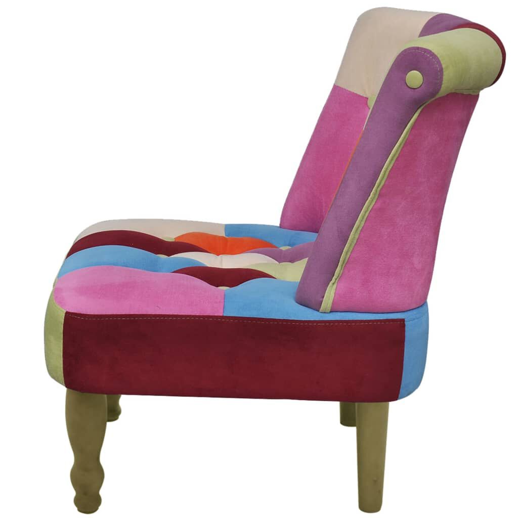 vidaXL French Chair with Patchwork Design Fabric