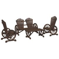 vidaXL 4 Piece Garden Lounge Set Solid Wood Fir, brown vidaXL 4 Piece Garden Lounge Set Solid Wood Fir
