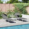 vidaXL Folding Sun Lounger with Canopy Steel Grey