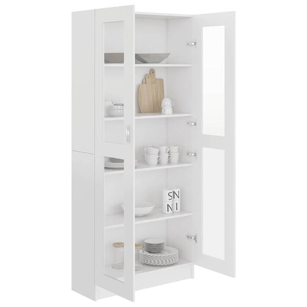 vidaXL Vitrine Cabinet White 82.5x30.5x185 cm Engineered Wood