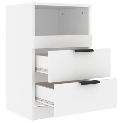 vidaXL Bedside Cabinets 2 pcs White Engineered Wood, white vidaXL Bedside Cabinets 2 pcs White Engineered Wood