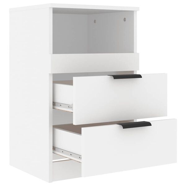 vidaXL Bedside Cabinets 2 pcs White Engineered Wood