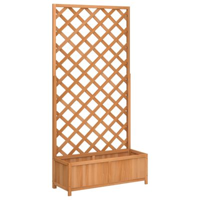 vidaXL Planter with Trellis Brown Solid Wood Fir, brown vidaXL Planter with Trellis Brown Solid Wood Fir