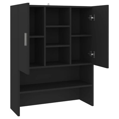 vidaXL Washing Machine Cabinet Black 70.5x25.5x90 cm, black vidaXL Washing Machine Cabinet Black 70.5x25.5x90 cm