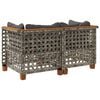 vidaXL Garden Sofas Corner with Cushions 2 pcs Grey Poly Rattan