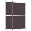 vidaXL 3-Panel Room Divider Brown 150x200 cm Fabric
