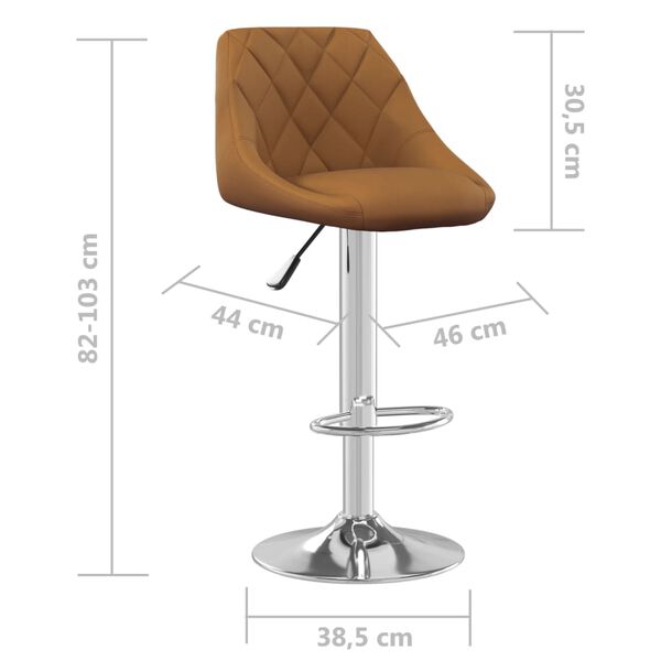 vidaXL Bar Stool Brown Velvet