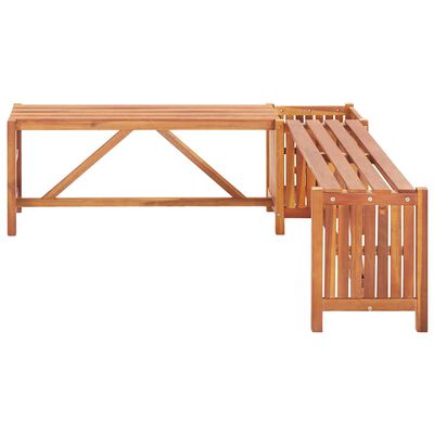 vidaXL Garden Corner Bench with Planter 117x117x40cm Solid Acacia Wood, brown vidaXL Garden Corner Bench with Planter 117x117x40cm Solid Acacia Wood